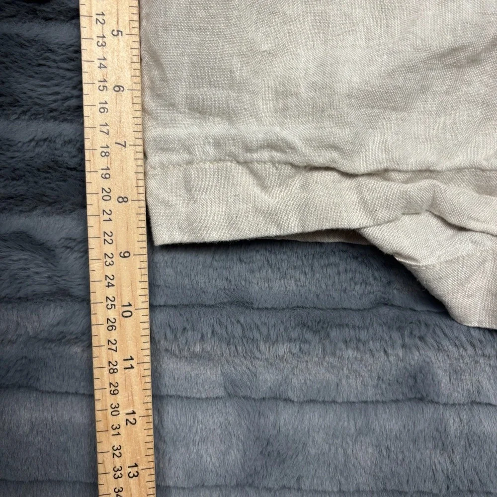 Caribbean Mens 100% Linen Shorts Oatmeal Beige Elastic Waist Size 46 Tropical